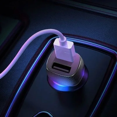 Rockrose Safari P2 Dual Port 12W Max Car Charger&ndash; Black